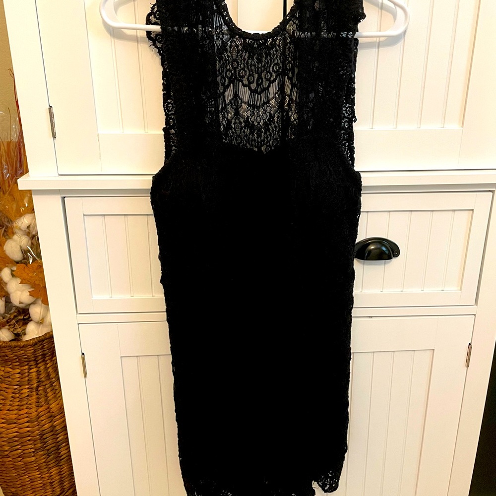 Free People boho style black cocktail dress M